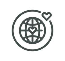 Friendship and love related icon outline and linear vector. vector