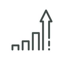 Success and growth related icon outline and linear vector. vector