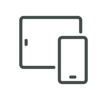 Personal devices related icon outline and linear vector. vector