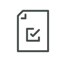 Document flow management related icon outline and linear vector. vector