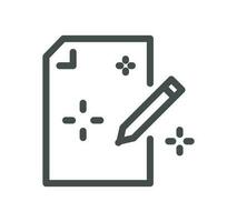 Document flow management related icon outline and linear vector. vector