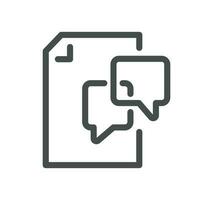 Document flow management related icon outline and linear vector. vector