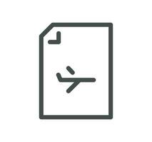 Document flow management related icon outline and linear vector. vector