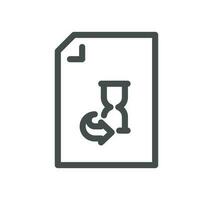 Document flow management related icon outline and linear vector. vector