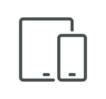 Personal devices related icon outline and linear vector. vector