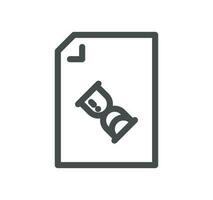Document flow management related icon outline and linear vector. vector