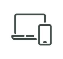 Personal devices related icon outline and linear vector. vector