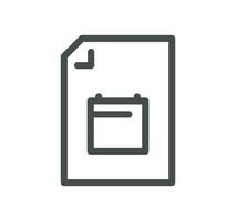 Document flow management related icon outline and linear vector. vector