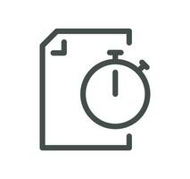 Document flow management related icon outline and linear vector. vector