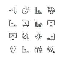 Set of success and growth related icons, progress, career, innovation, organization, teamwork and linear variety vectors. vector