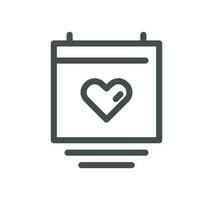 Friendship and love related icon outline and linear vector. vector