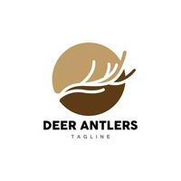 Deer Horn Logo, Animal Vector, Minimalist Simple Design, Illustration Symbol Icon vector