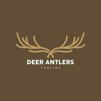 Deer Horn Logo, Animal Vector, Minimalist Simple Design, Illustration Symbol Icon vector