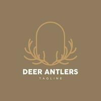 Deer Horn Logo, Animal Vector, Minimalist Simple Design, Illustration Symbol Icon vector