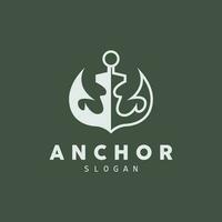 Anchor Logo, Ocean Ship Vector, Simple Minimalist Design, Anchor Icon, Spartan, Ocean, Symbol Template Illustration vector