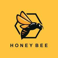 Ilustración de vector de diseño de logotipo de abeja