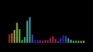 l'audio spectre lueur simulation utilisation pour la musique et ordinateur calculateur. multicolore du son vagues video