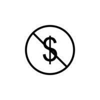 prohibición de el dólar vector icono ilustración