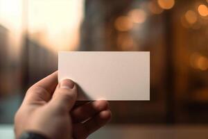 paper business card Mock Up with photo