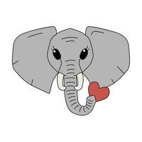 Vector illustration of elephant in cartoon style. International Day of Action for Elephants in Zoos