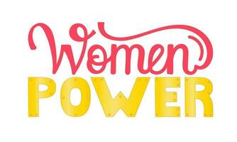 Vector illustration. Lettering women's power on a white background