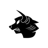 angry bull icon silhouette. simple, minimal and creative concept. used for logos, icons, symbols or mascots vector