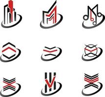A set of logos for the company m. vector