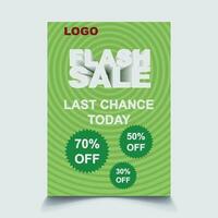 3D Flash Sale Promotion Poster Pro Vector A4 size