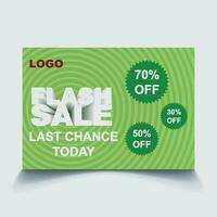 3D Flash Sale Promotion Poster Pro Vector A4 landscape size