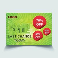 3D Flash Sale Promotion Poster Pro Vector A4 landscape size