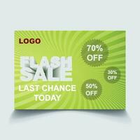 3D Flash Sale Promotion Poster Pro Vector A4 landscape size