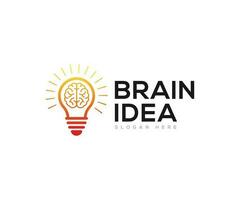 cerebro idea logo diseño vector modelo