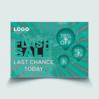 3D Flash Sale Promotion Poster Pro Vector A4 landscape size