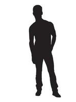 Man in Suit, Front View, Vector Silhouette