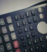 Close up photo of the buttons in the scientific calculator.