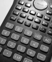 Close up photo of the buttons in the scientific calculator.
