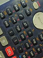 Close up photo of the buttons in the scientific calculator.