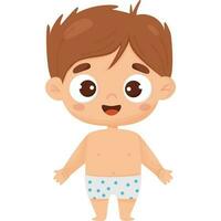 linda dibujos animados niño chico en pantalones cortos vector