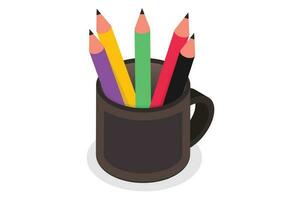 Pencil Mug Icon vector