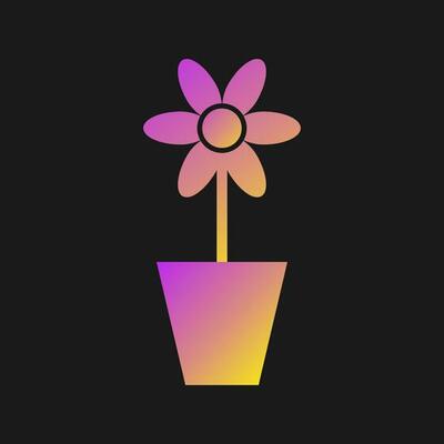 Flower Pot Vector Icon