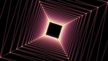 Neon tunnel fast moving on black futuristic background, Sci-fi flight in abstract futuristic tunnel with neon light video