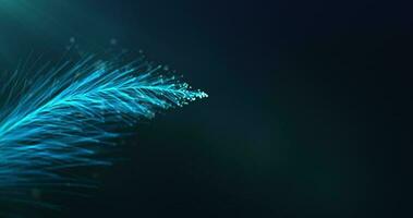 Abstract blue particles of optical fiber forming a wave, spiral texture video