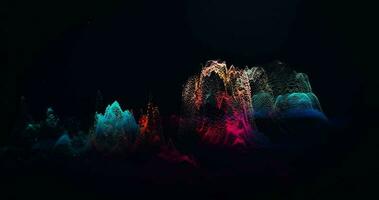 Particle landscape, scientific interface element, 3d technology hologram, surface of many particles and waves move, abstract waving surface , connection background video