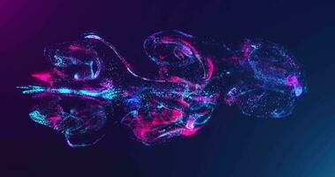 Abstract particles background, neon moving particle, , like a jellyfish, multicolored particles on background, bright background with glowing particles, 4k video