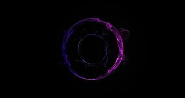 Looped distortion waves on abstract purple particle sphere. bright ball emits light. Looped distortion waves on abstract sphere of particles video
