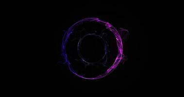 Looped distortion waves on abstract purple particle sphere. bright ball emits light. Looped distortion waves on abstract sphere of particles video