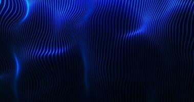 abstrato futurista fundo do ondas e partículas azul, cyber ou tecnologia fundo, ciclo 4k video