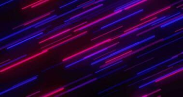 Abstract technological background with vibrant pink and blue neon lines moving up, colored rays movement, cyberpunk, Seamless loop video