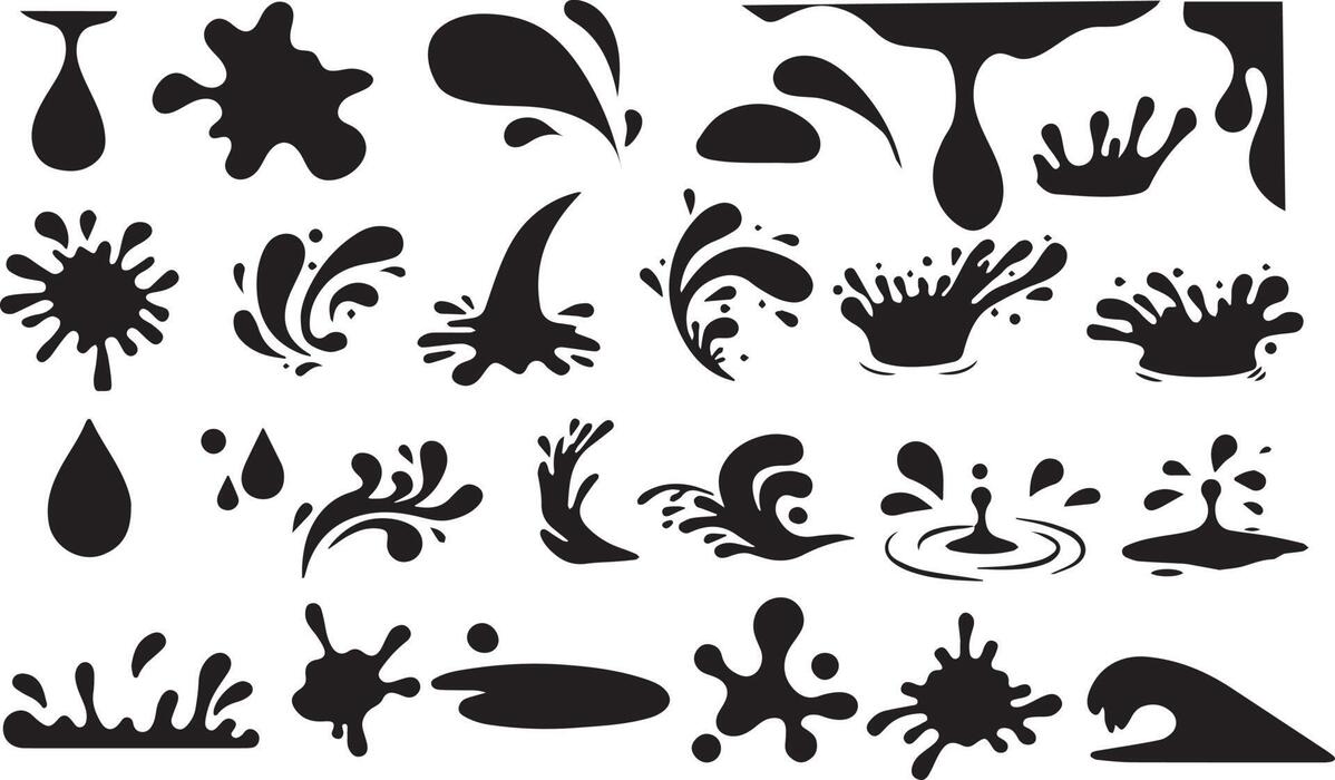 Water Splash Black And White Vector Art, Icons, and Graphics for Free