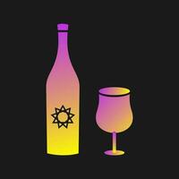 copa y vino vector icono